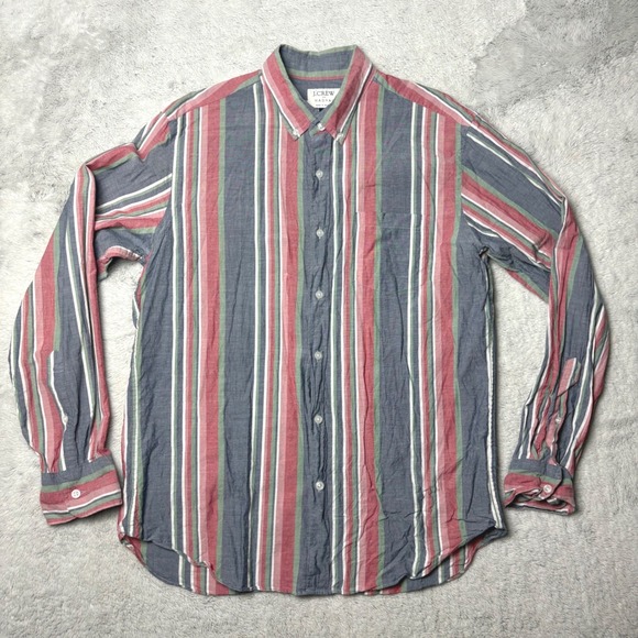 J Crew Madras Striped Button Down Shirt Men Size L Casual Red Blue Work
Preppy - Picture 2 of 7